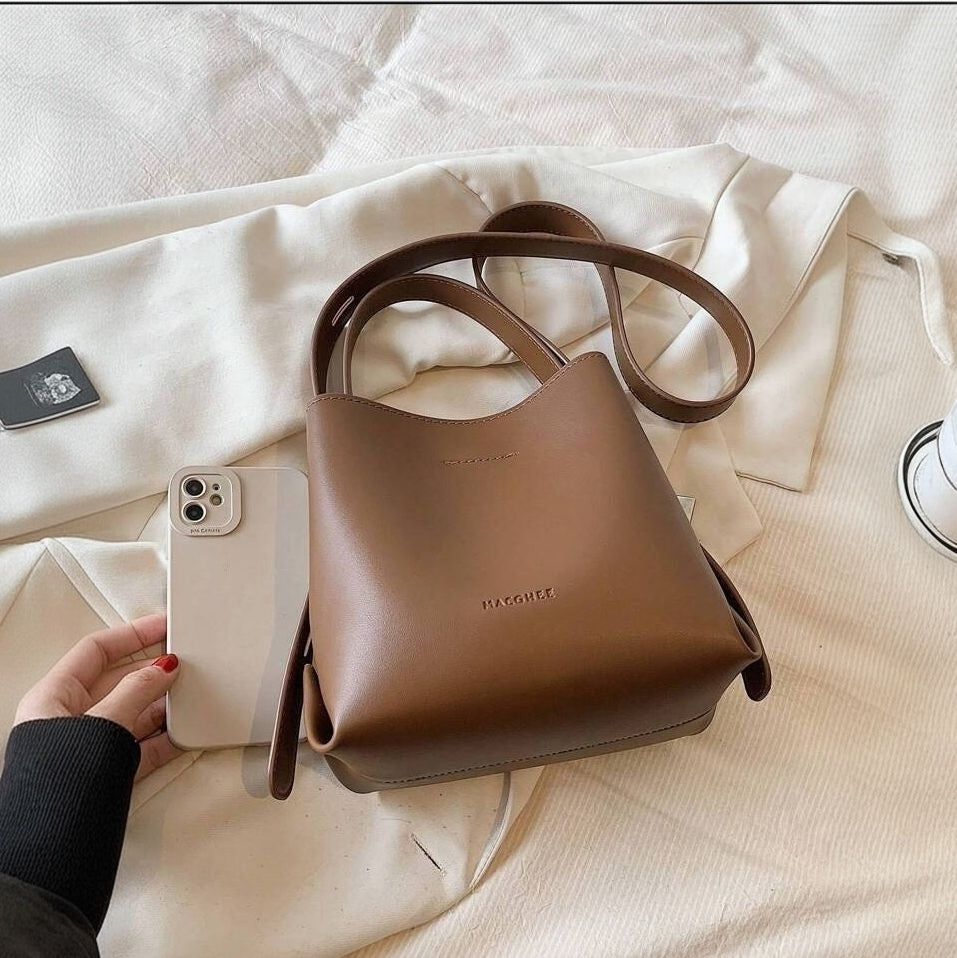 small brown PU leather