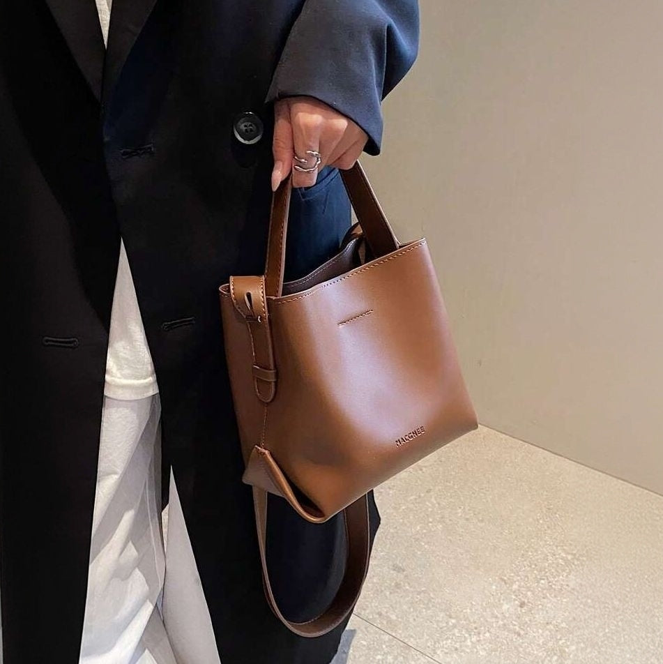 small brown PU leather