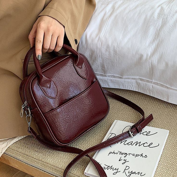 Textured Burgundy Convertible Bag